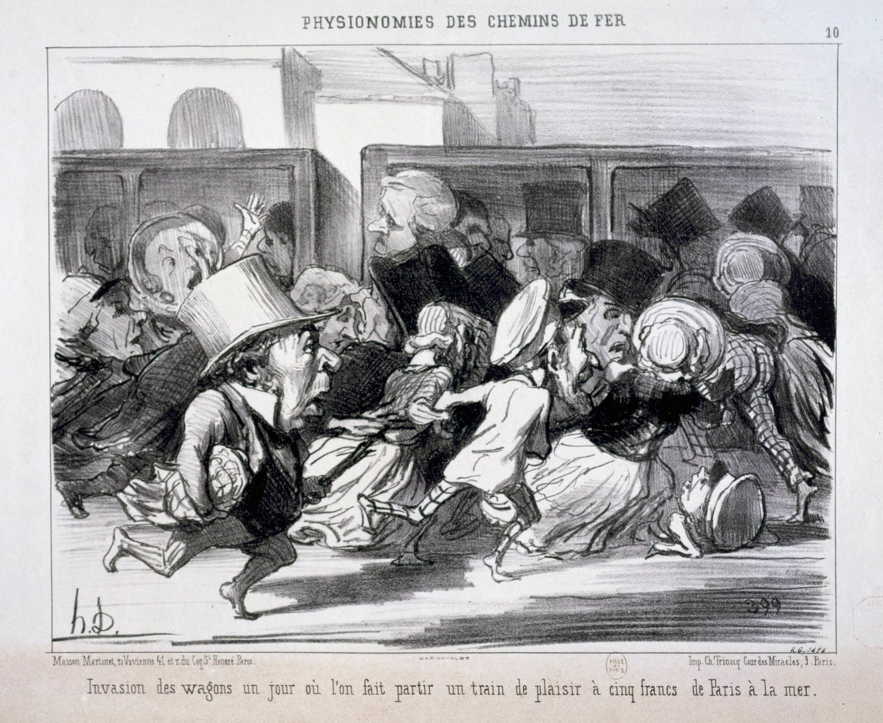 Physiognomies of the Railways No.10: Invasion of the Wagons on a Day When Departures Are Made by Honoré Daumier