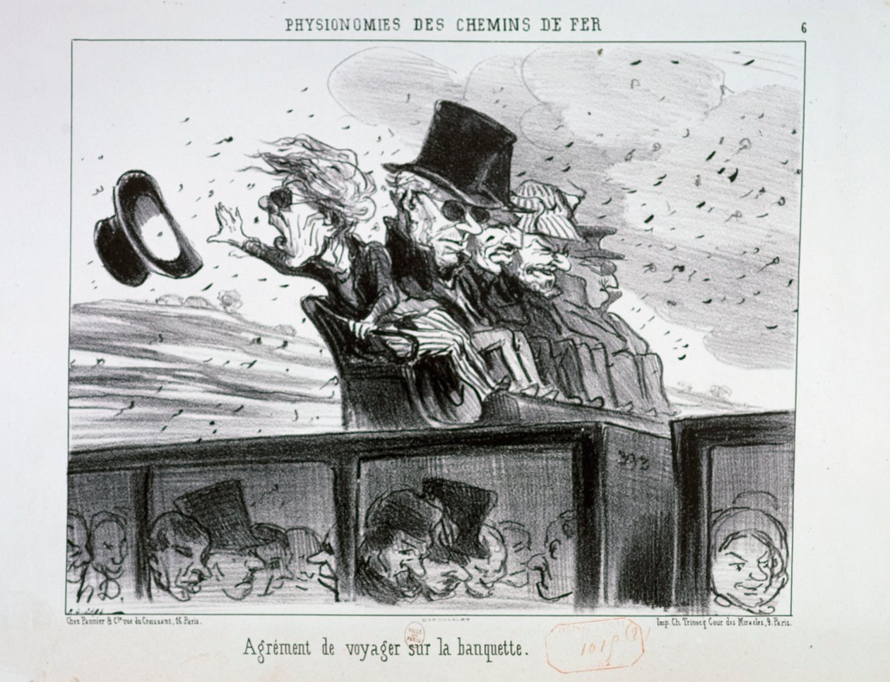 Physiognomies of the Railways No.6: Pleasure of Traveling on the Bench by Honoré Daumier