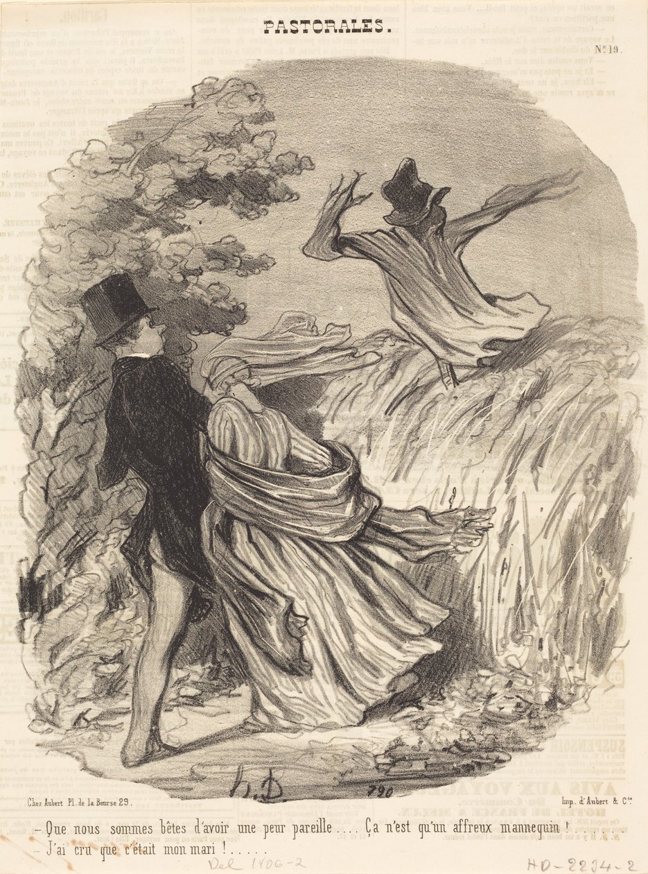 How Silly We Are to Be So Afraid... by Honoré Daumier