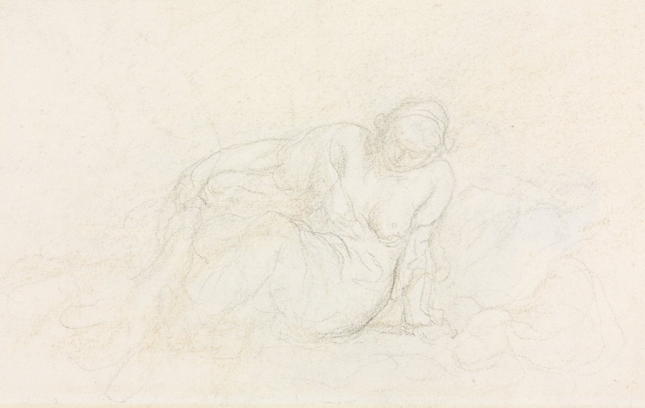 Reclining Woman Leaning on Her Arm (verso) by Honoré Daumier