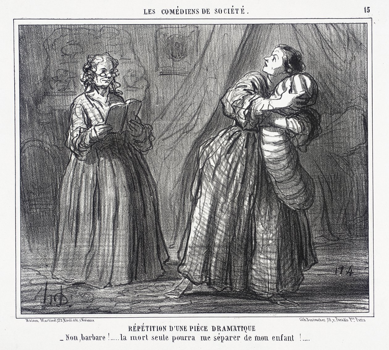 Rehearsal of a Dramatic Piece by Honoré Daumier
