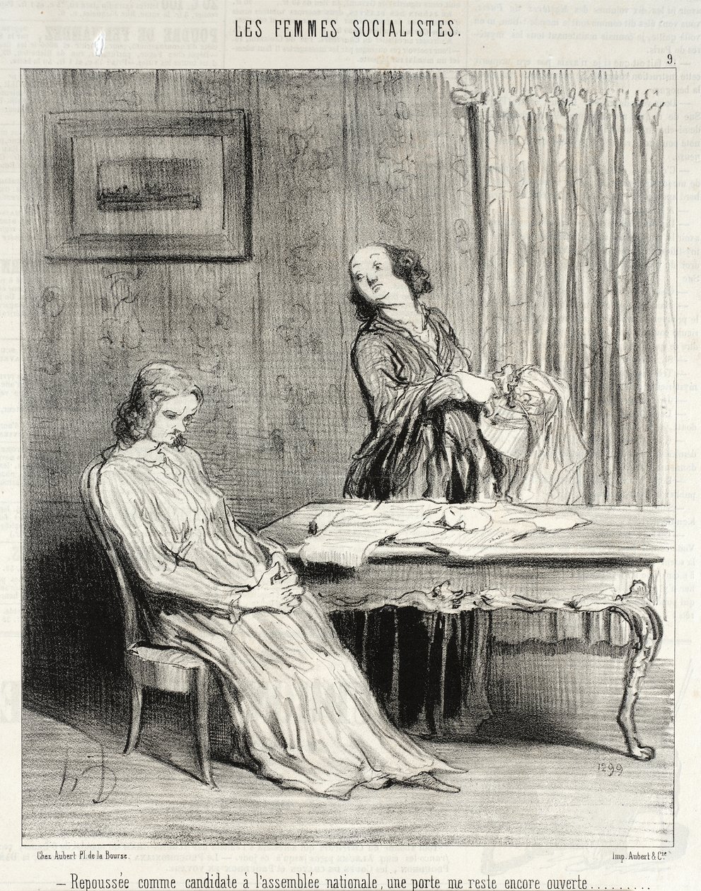 Repulsed...a door remains open to me... by Honoré Daumier