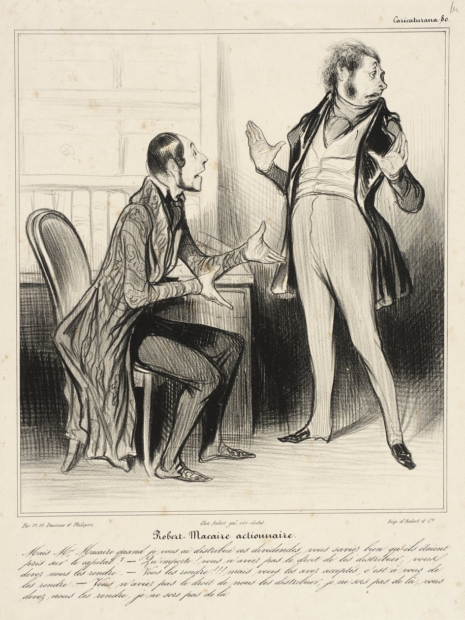 Robert Macaire Shareholder by Honoré Daumier