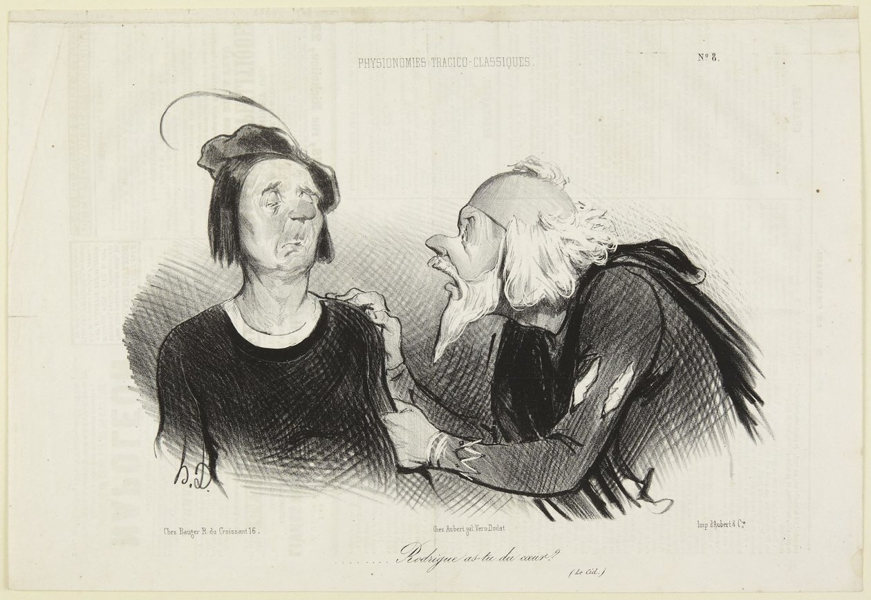 Rodrigue, Do You Have Courage?, number 8 from the series Tragico-Classical Physiognomies from Le Charivari by Honoré Daumier