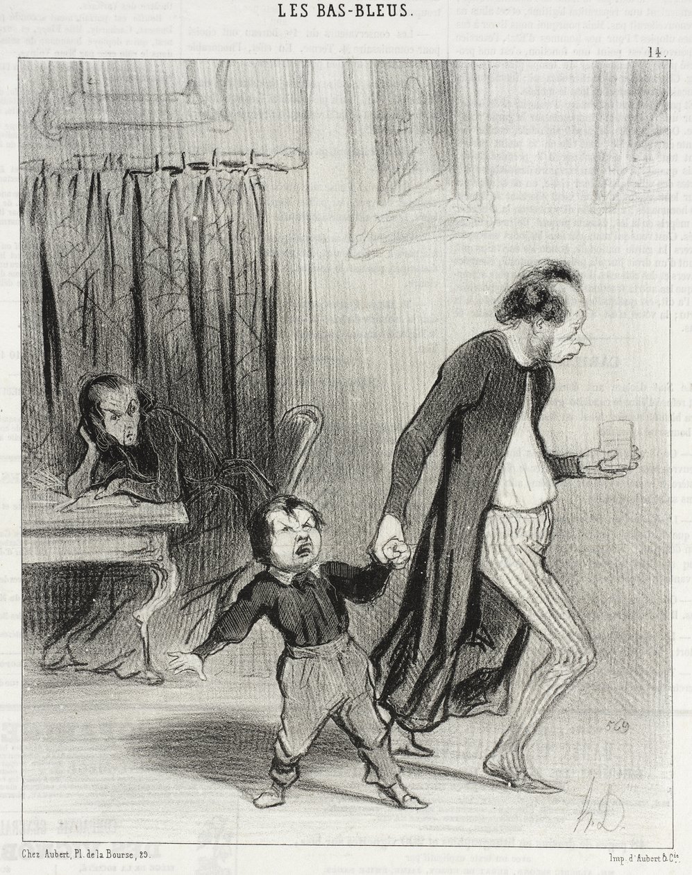 Satan, you child-mocking libertine! by Honoré Daumier