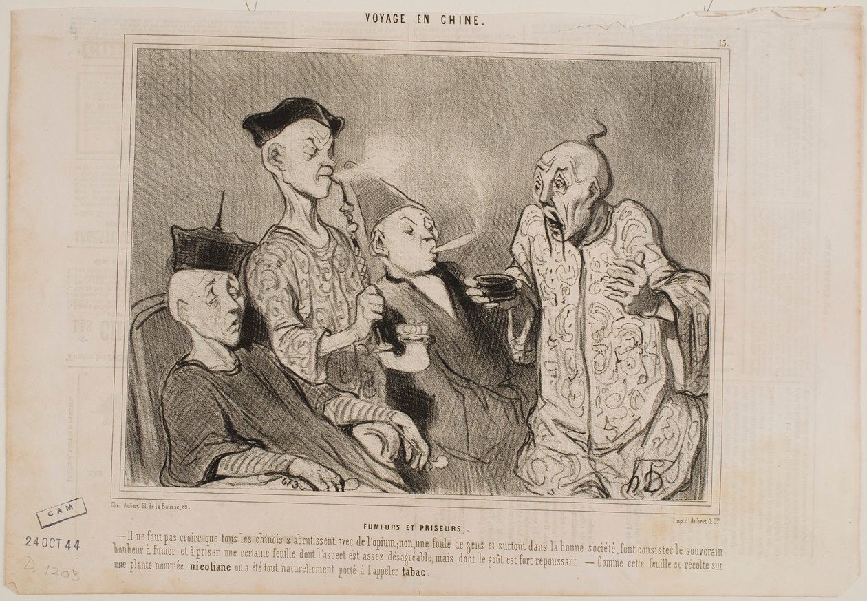 Smokers and Snuffers by Honoré Daumier