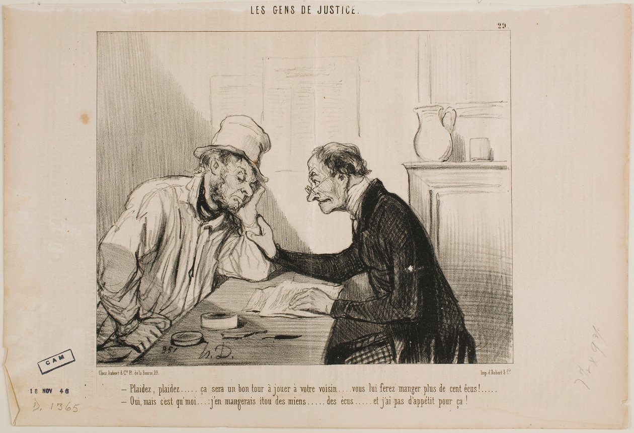 Sue him... sue him... by Honoré Daumier