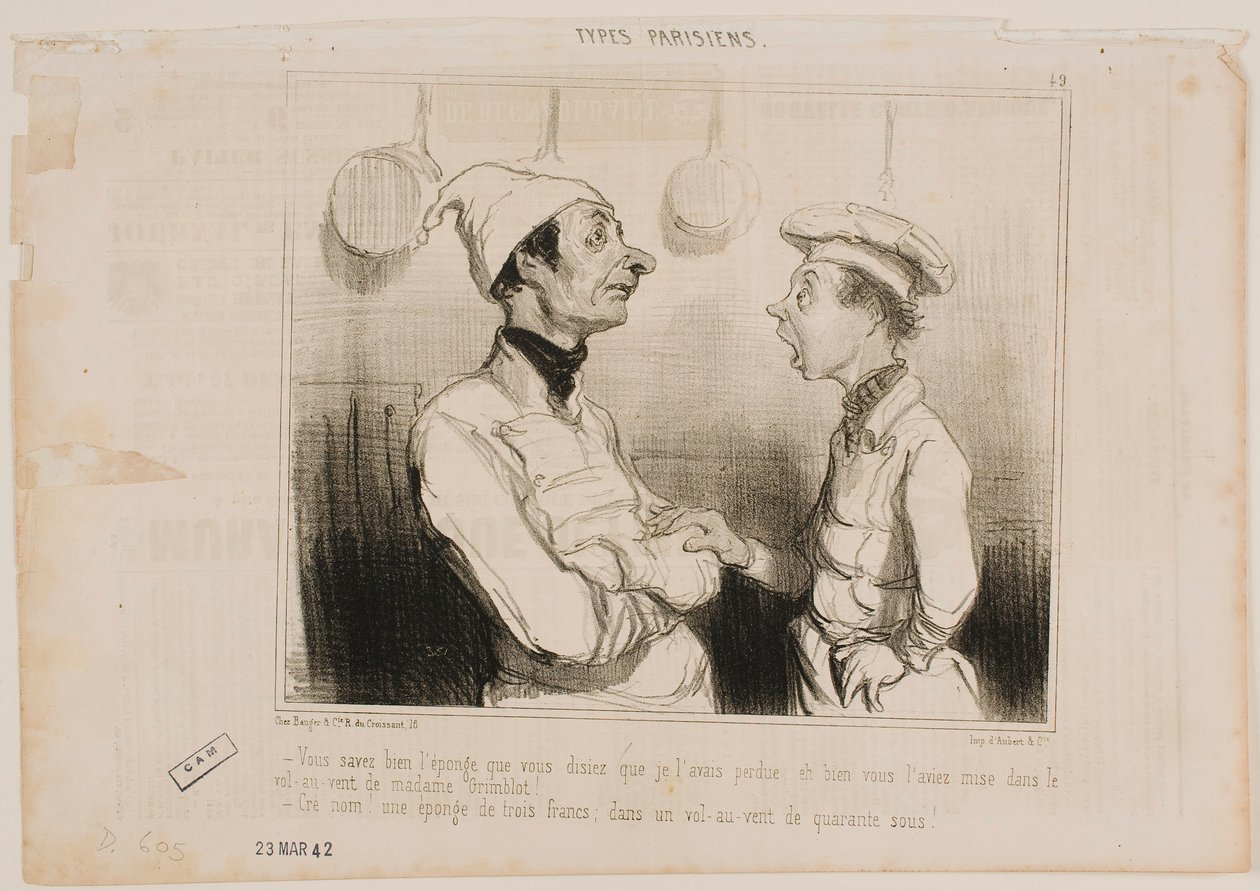 ...The sponge which you told me I had lost... by Honoré Daumier