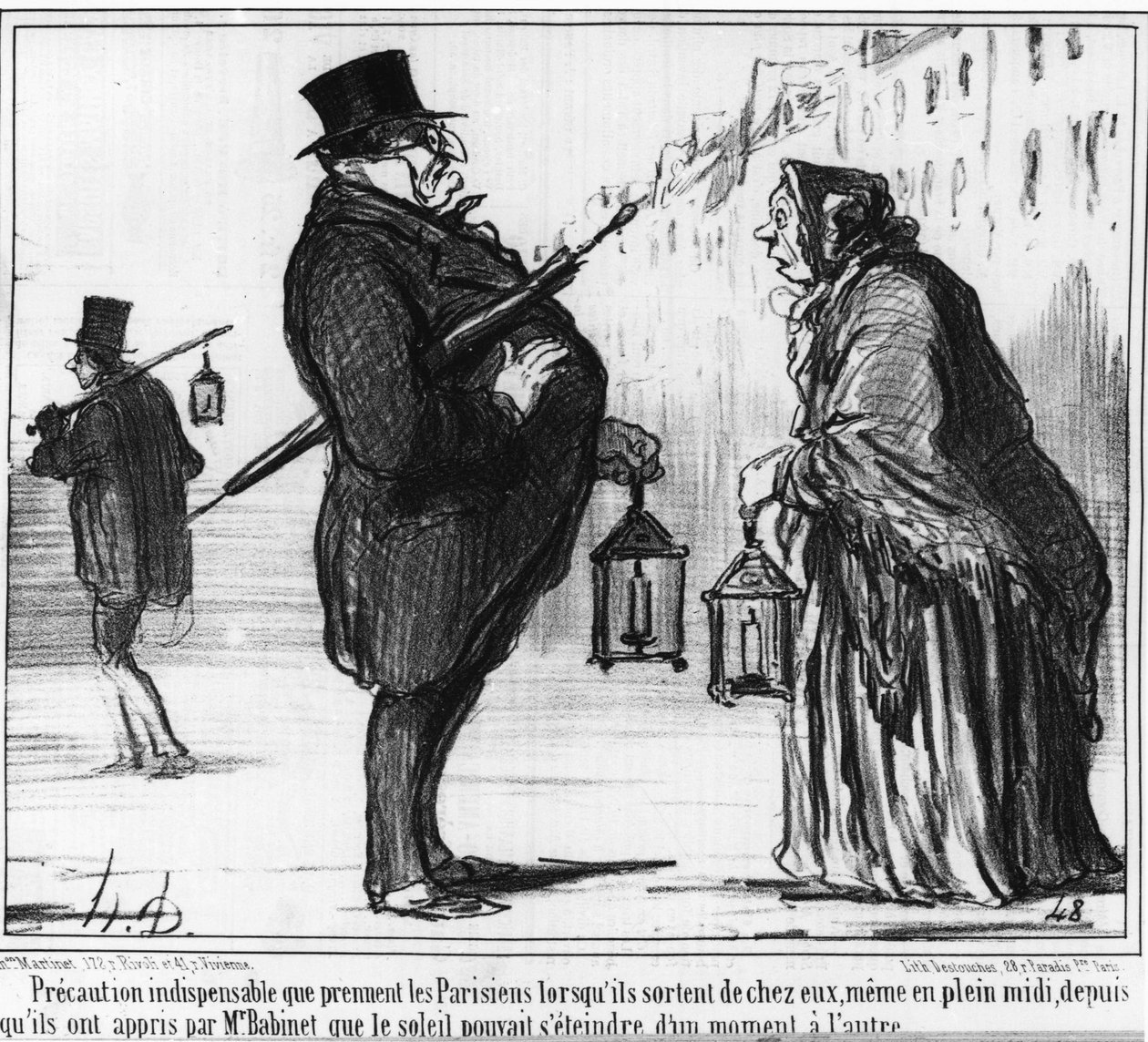 This is a Must-Have That Parisians Take When They Leave Their Homes (Cartoon on the Comet and Astronomy by Honore Daumier) by Honoré Daumier