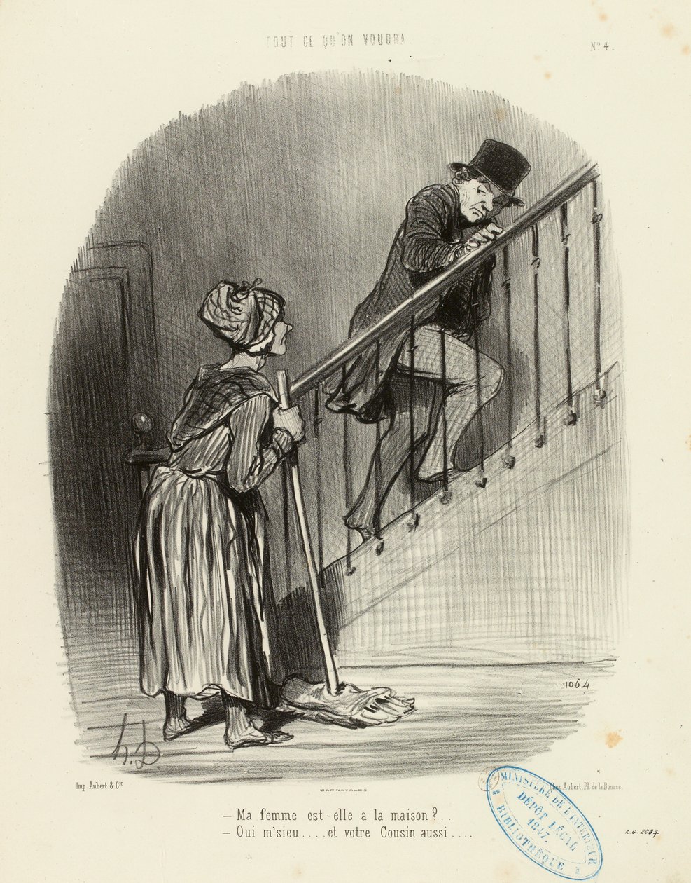 Anything You Like, No. 4: Is my wife at home? ... by Honoré Daumier
