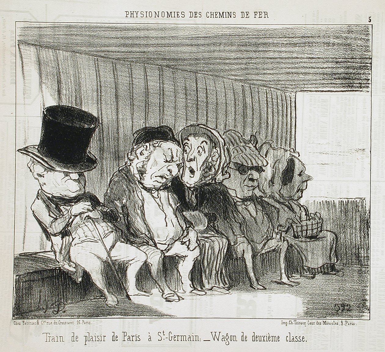 Pleasure Train from Paris to Saint-Germain... by Honoré Daumier