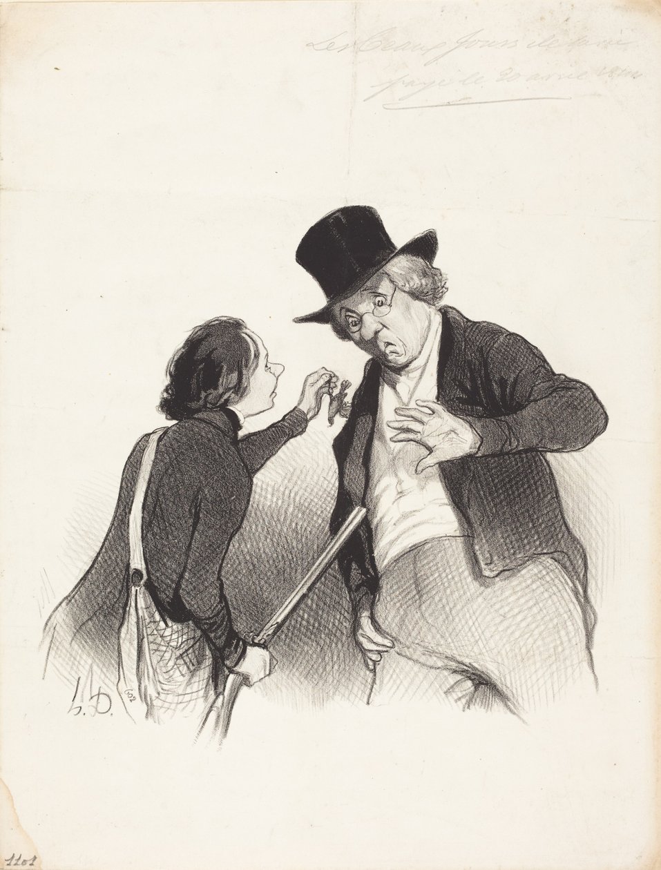 A Beginning of the Hunt by Honoré Daumier