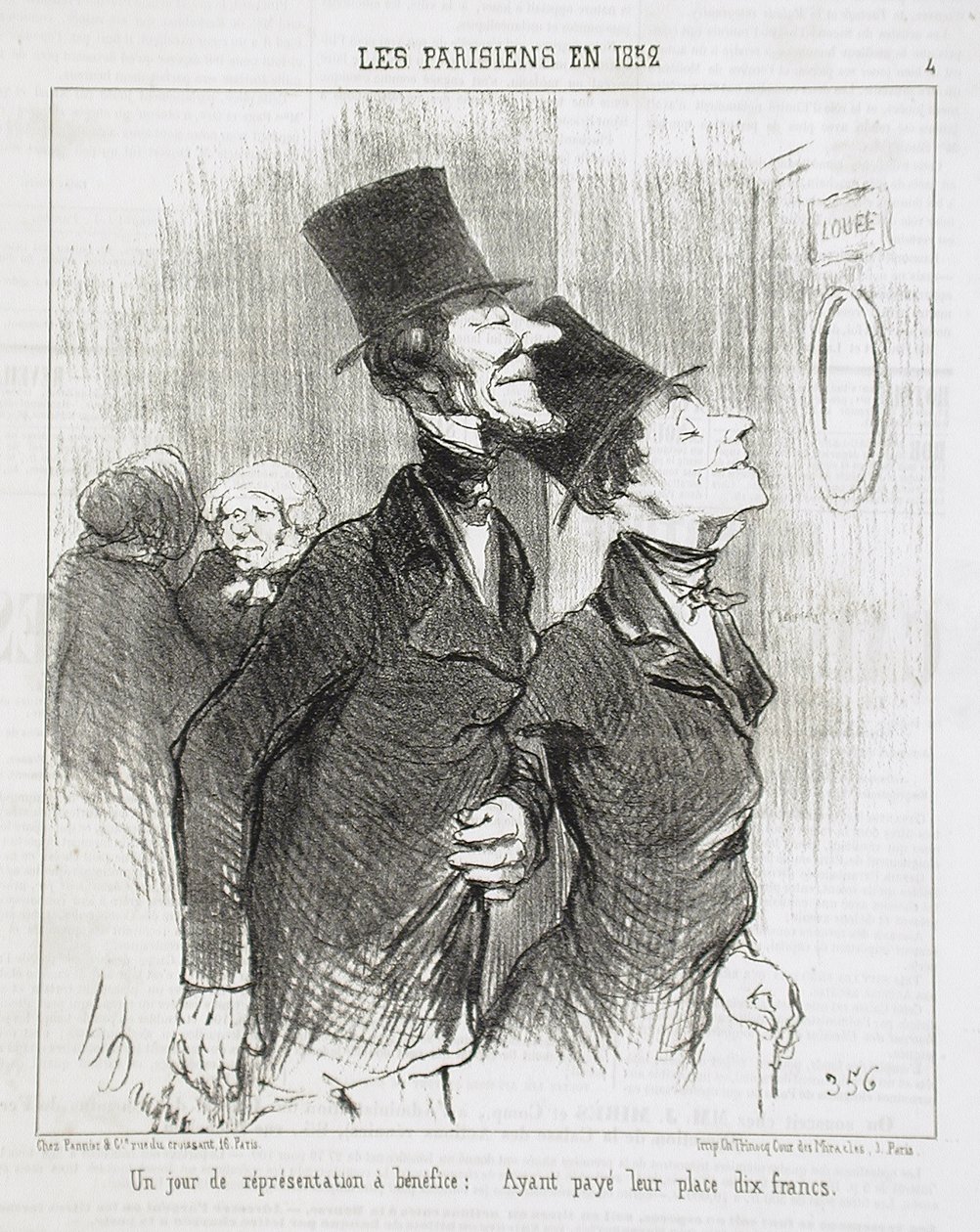 A Benefit Performance Day! by Honoré Daumier