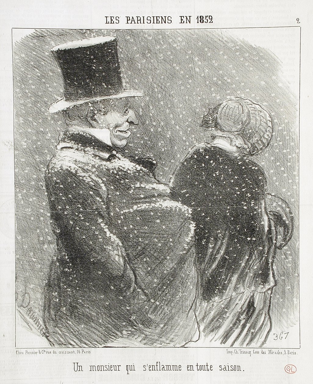 A Gentleman Who Ignites... by Honoré Daumier
