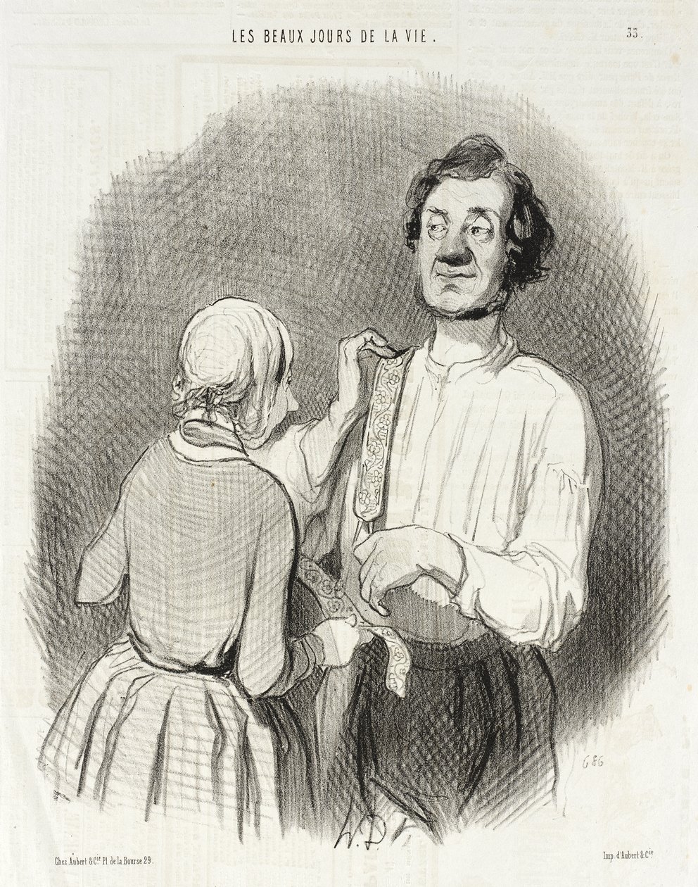 A Day of Celebration and Suspenders. by Honoré Daumier