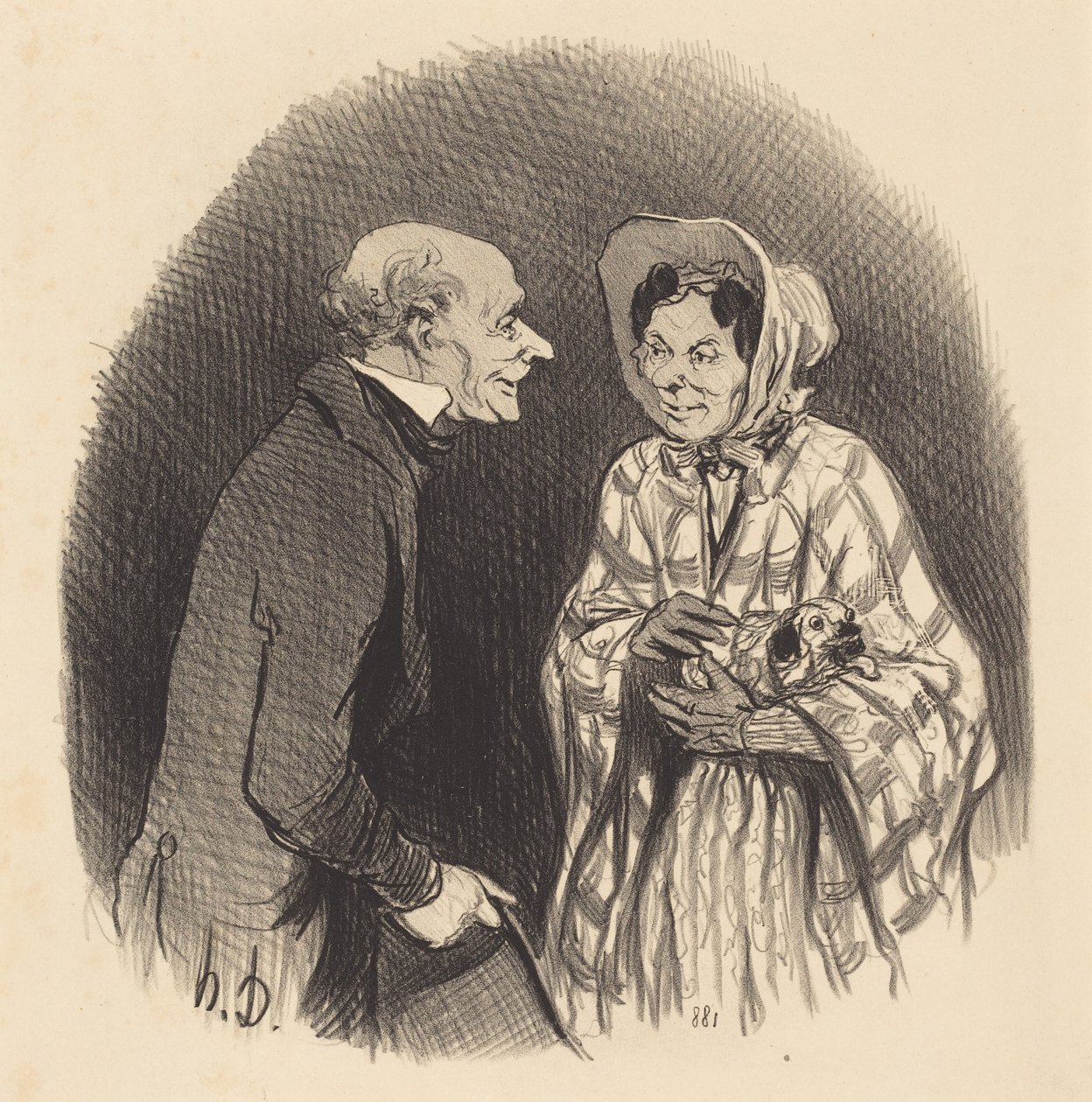A New Acquaintance by Honoré Daumier