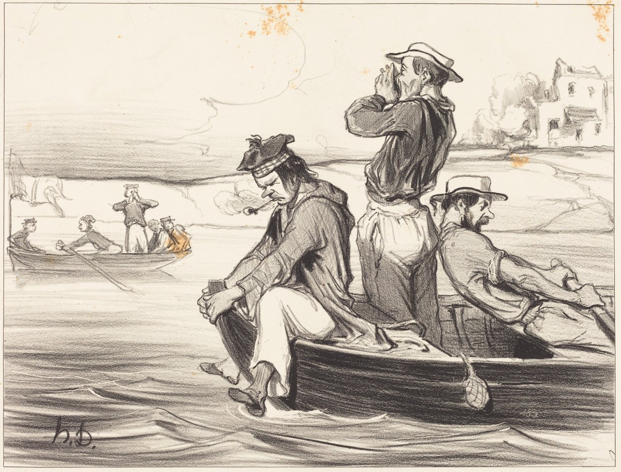 A Meeting in Open Water by Honoré Daumier