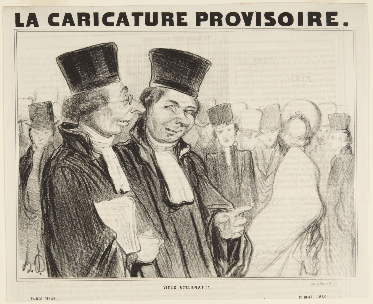 Old Scoundrel!..., Number 29 from the Series Parisian Types from La Caricature Provisoire by Honoré Daumier