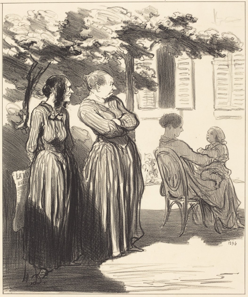 Here is a Woman Who, at the Solemn Hour... by Honoré Daumier