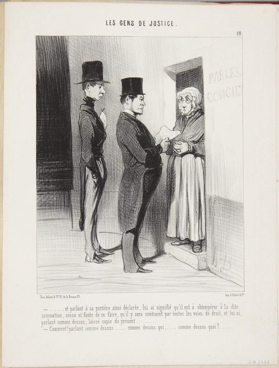 ...and speaking to her thus declared concierge... by Honoré Daumier