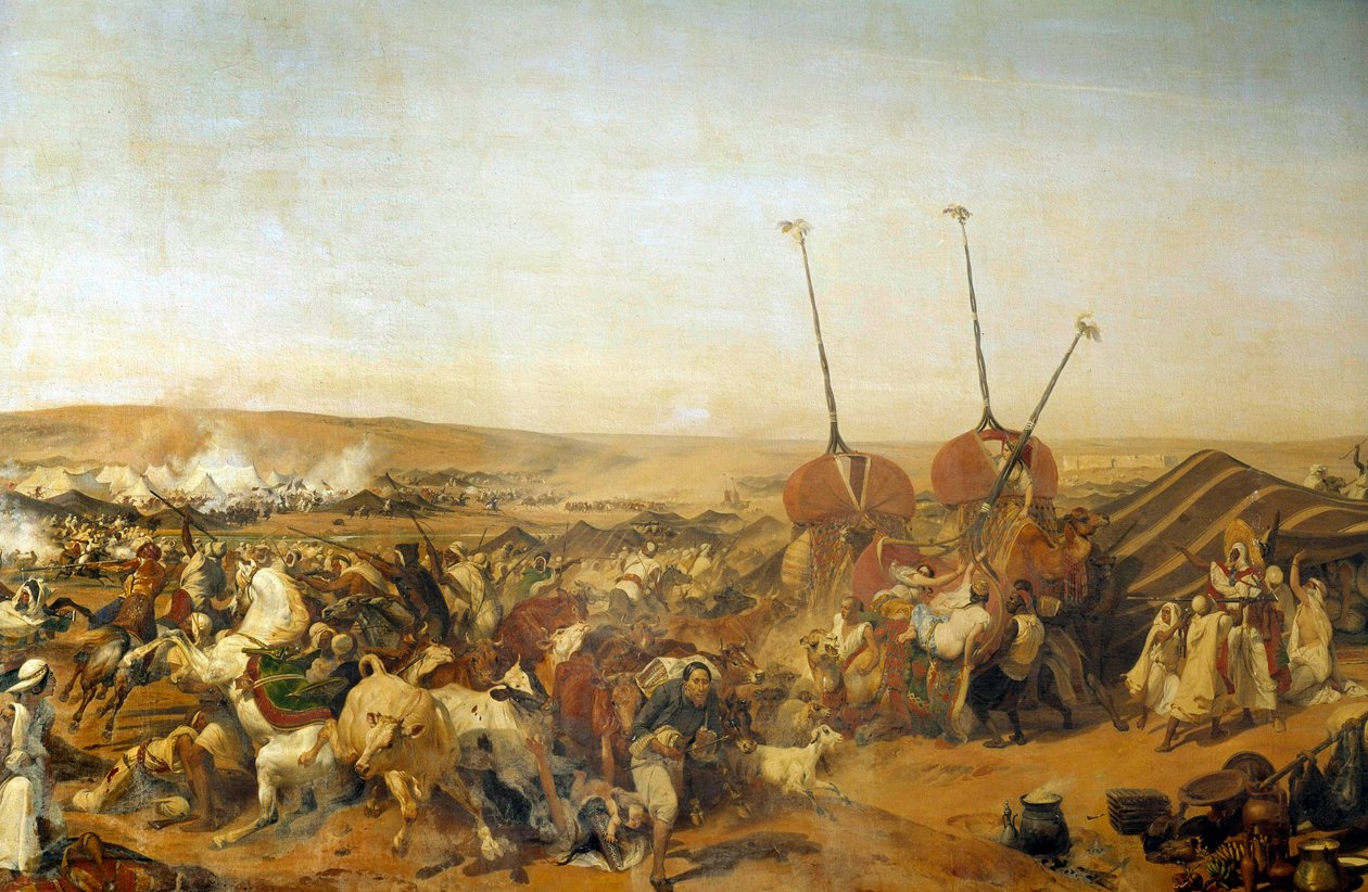 Conquest of Algeria: Capture of the Smalah of Abd el Kader by the Duke of Aumale in Taguin by Emile Jean Horace Vernet