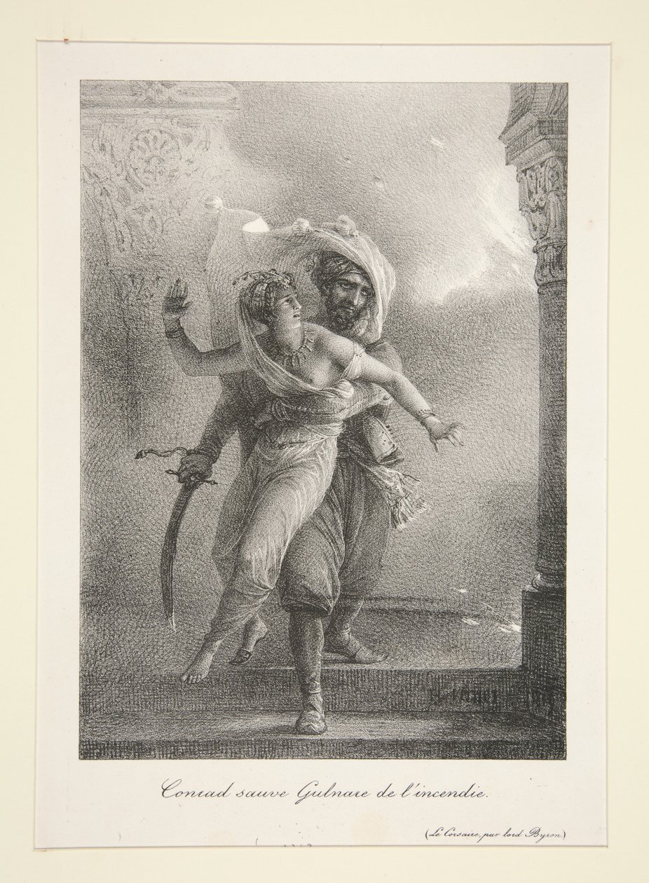 Conrad Liberates Gulnare from the Fire (Byron