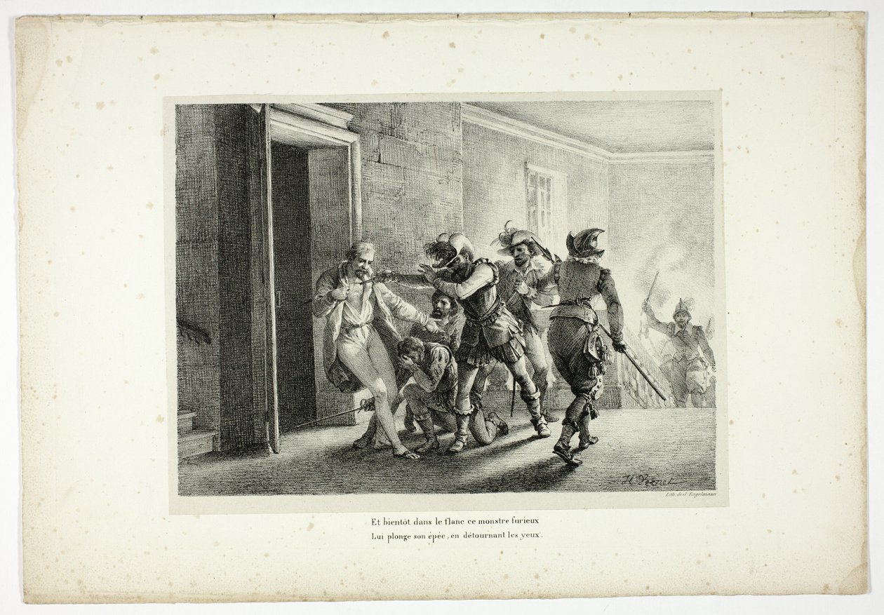 And Soon in the Flank This Furious Monster... by Horace Vernet