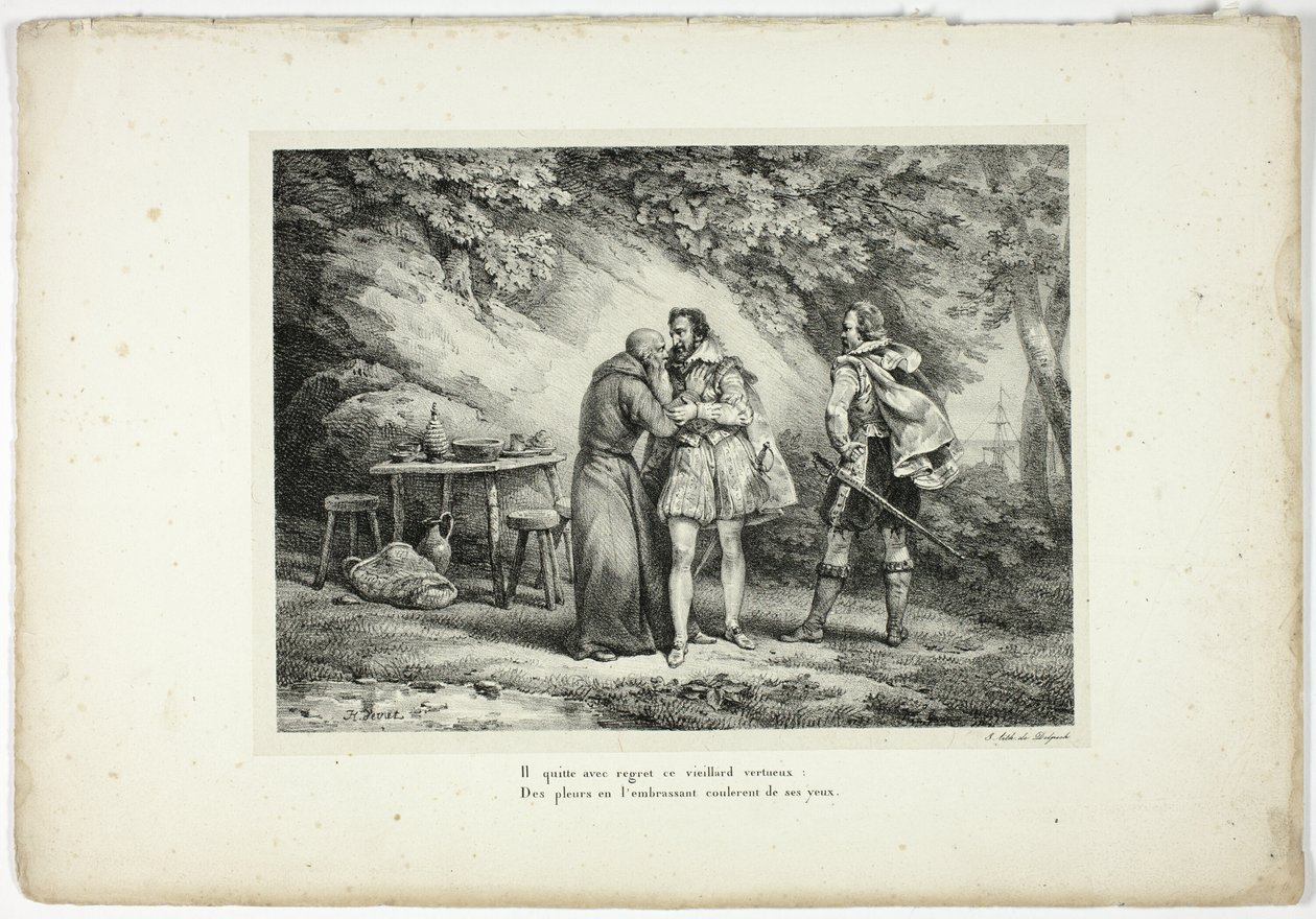 He leaves with regret this virtuous old man... by Horace Vernet