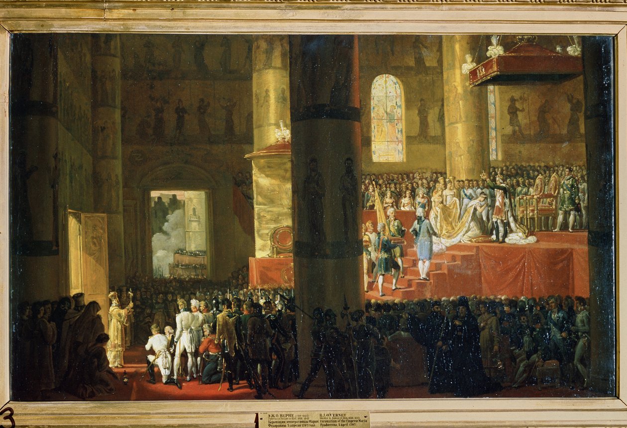 The Coronation of the Empress Maria Feodorovna on 5th April 1797 by Emile Jean Horace Vernet