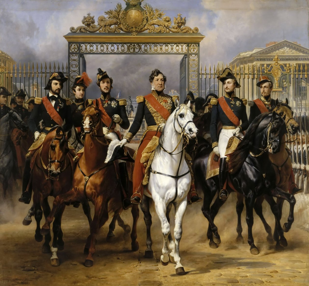 Louis Philippe and His Sons on Horseback at Versailles, June 10, 1837 by Emile Jean Horace Vernet
