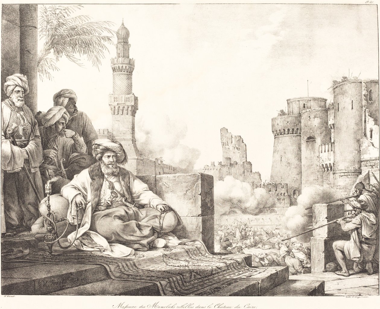 Massacre of the Rebel Mamelukes in the Castle of Cairo by Emile Jean Horace Vernet