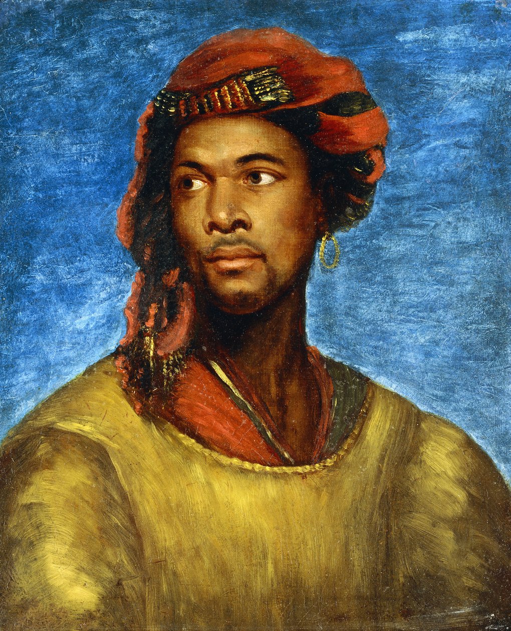 Portrait of a Moor with a Red Turban by Emile Jean Horace Vernet