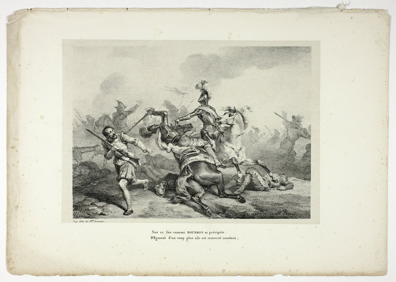 On this proud enemy BOURBON rushes... by Horace Vernet