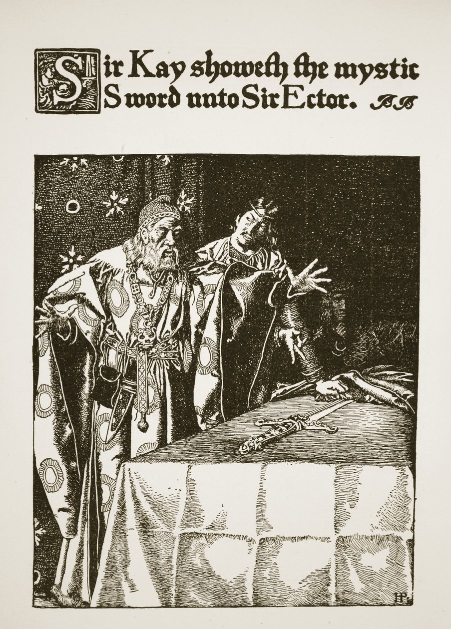 Sir Kay showeth the mystic Sword unto Sir Ector, illustration from 