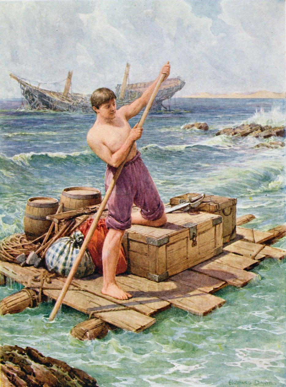 Bringing the Raft from the Wreck, illustration for 