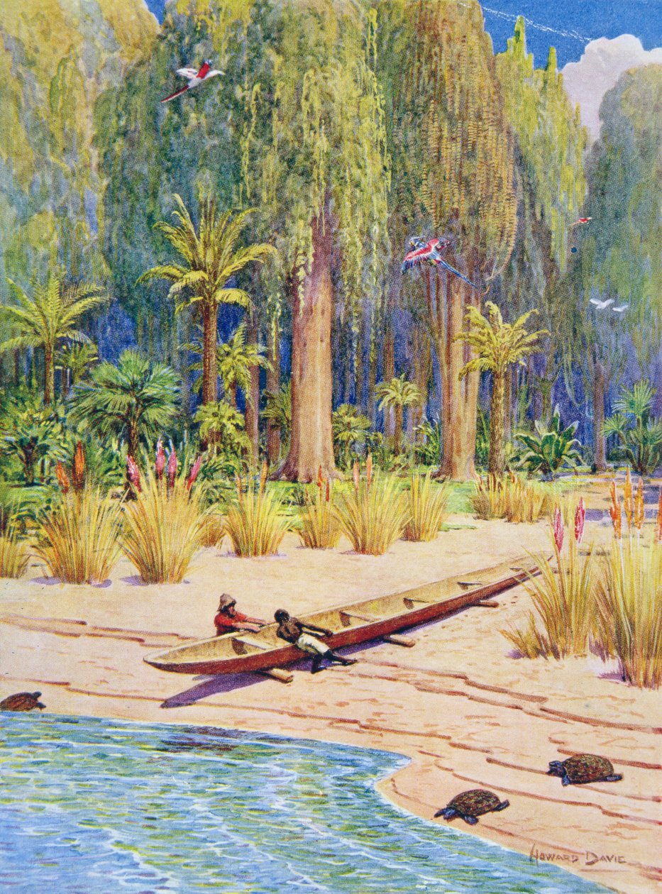 Launching the Canoe (Illustration for 
