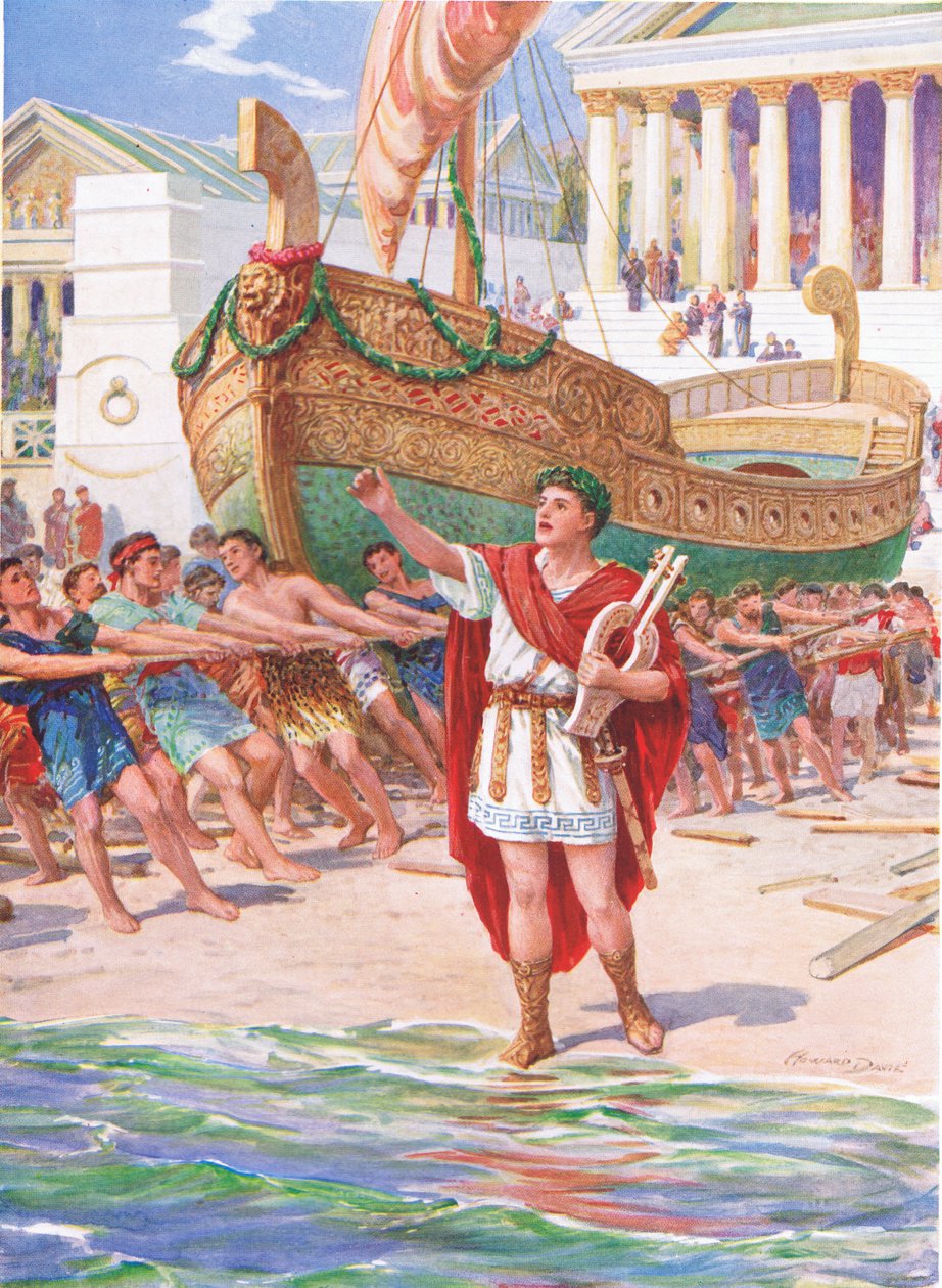 Then Orpheus took his harp and began his magic song, illustration for 