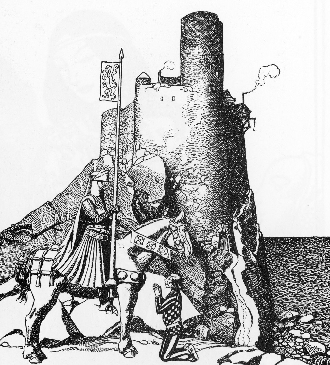 Arthurian Legend: Sir Tristam Arriving at the Castle of Sir Nabon ...