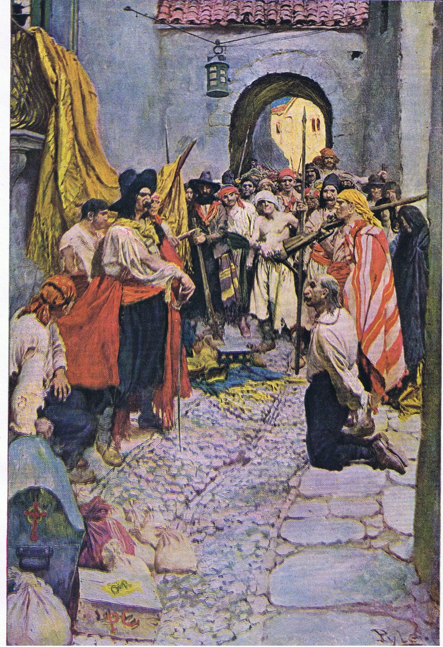 Extorting tribute from the citizens by Howard Pyle