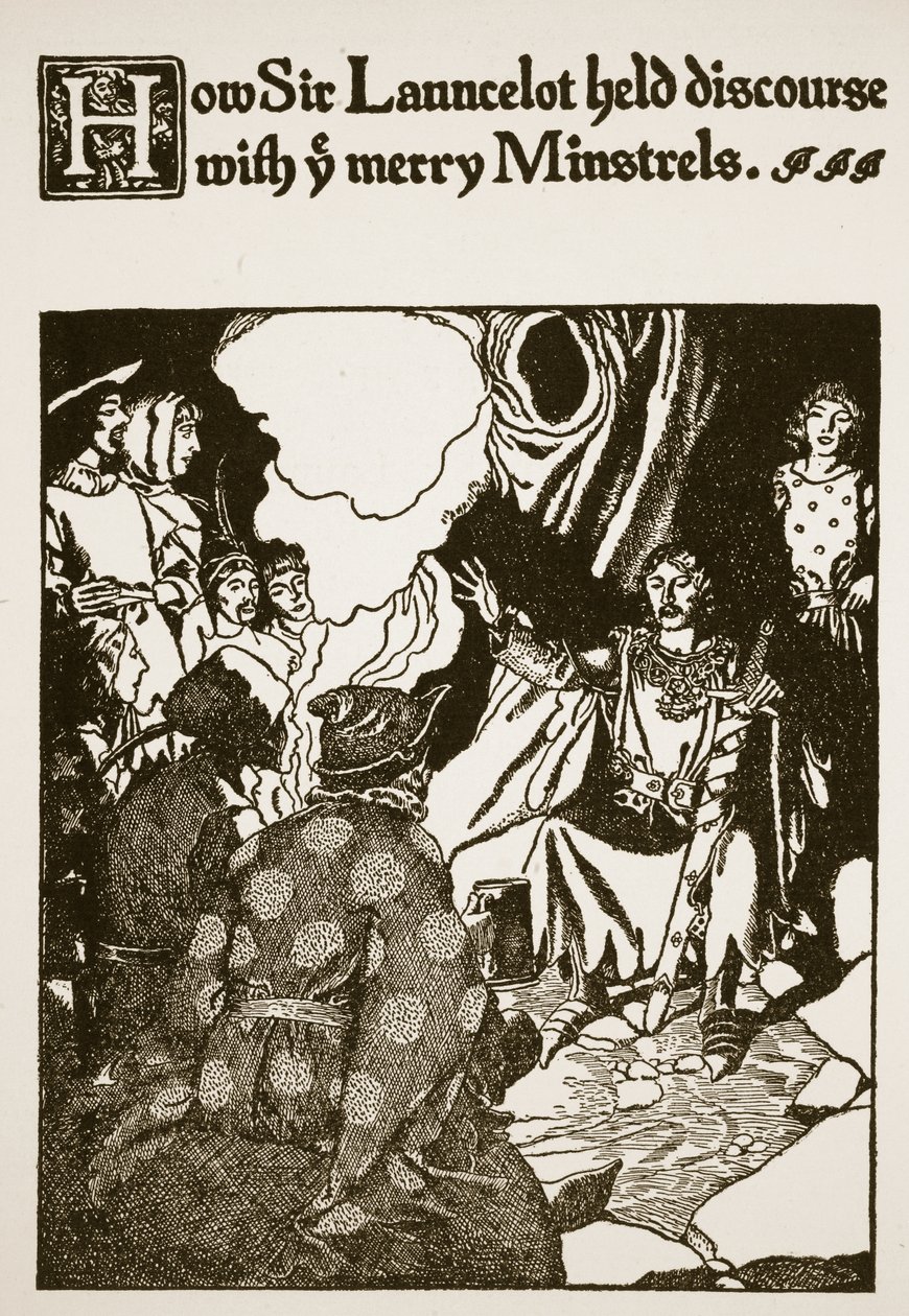 How Sir Launcelot Held Discourse with the Merry Minstrels, Illustration from 