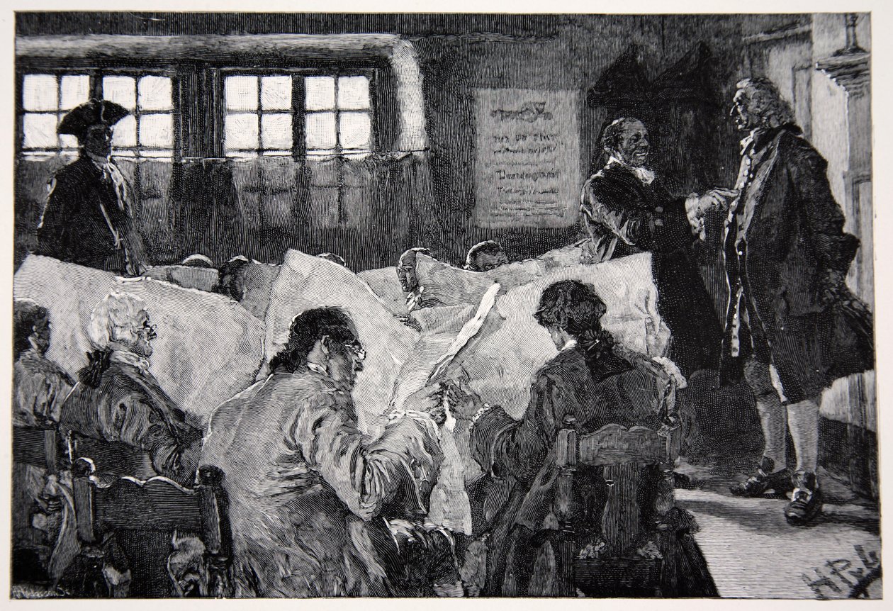 In the Reading Room of a New York Coffee House by Howard Pyle