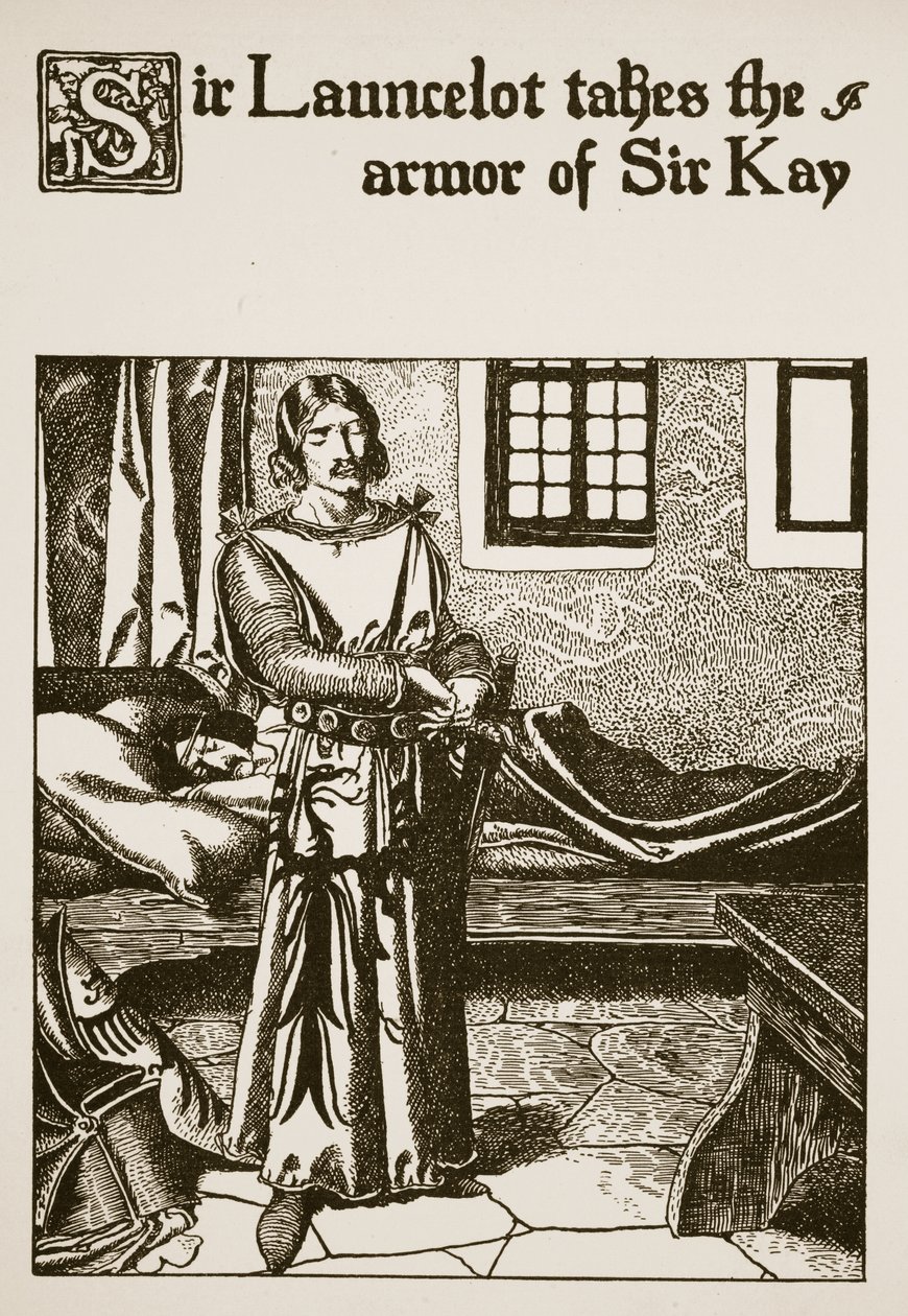 Sir Launcelot Takes the Armor of Sir Kay, Illustration from 