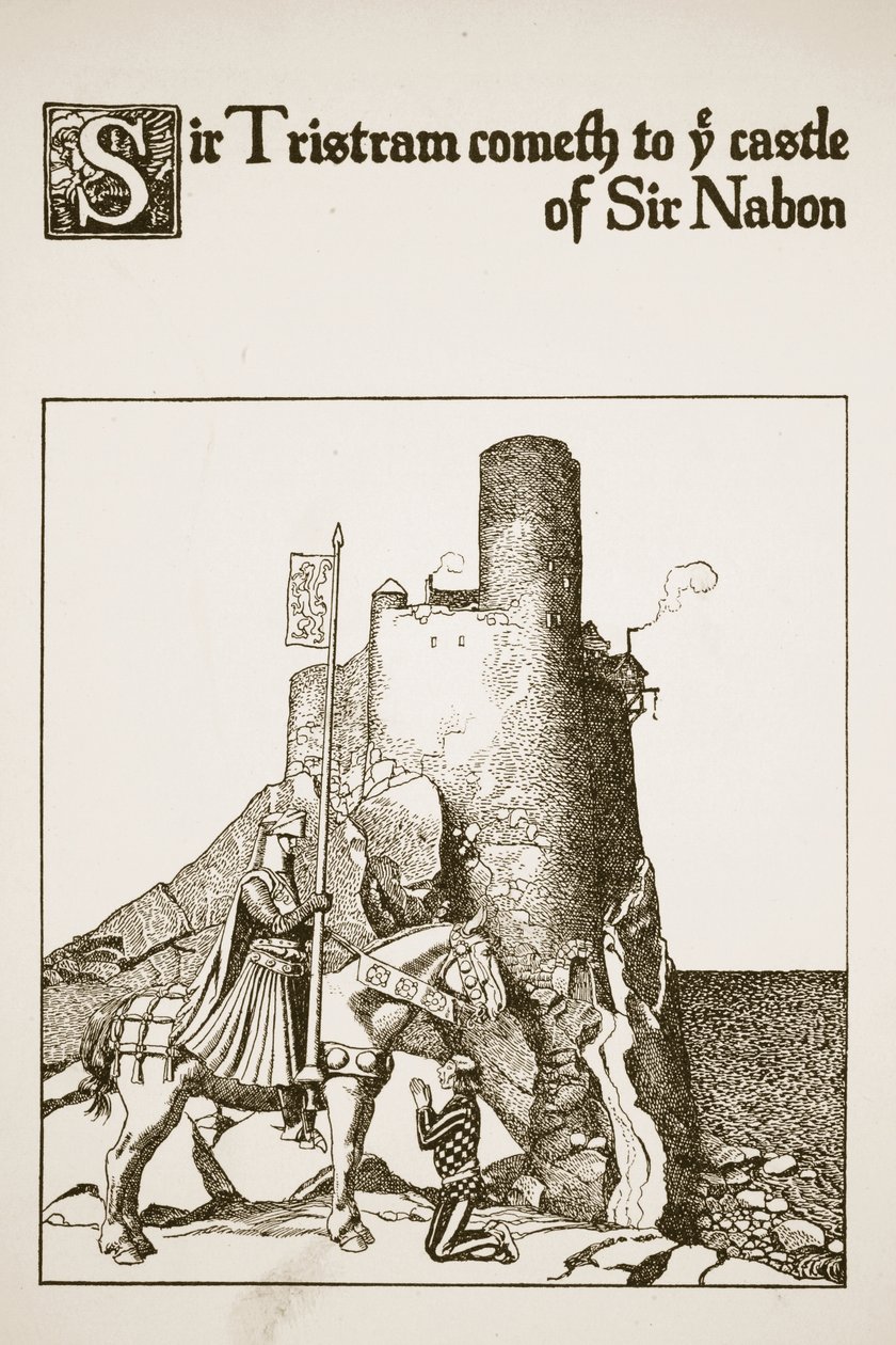 Sir Tristram Cometh to the Castle of Sir Nabon, Illustration from 
