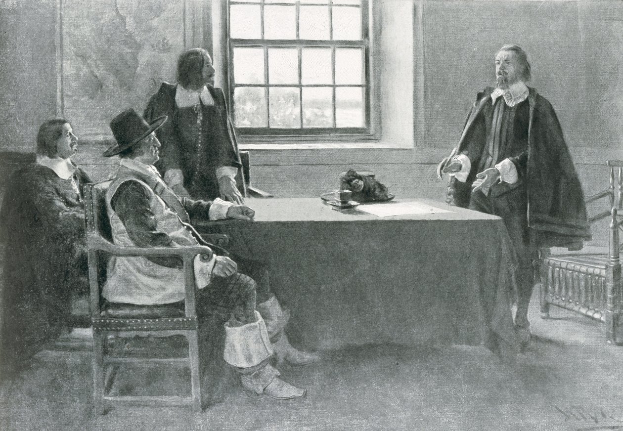 Sir William Berkeley Surrendering to the Commissioners of the Commonwealth, Illustration from 