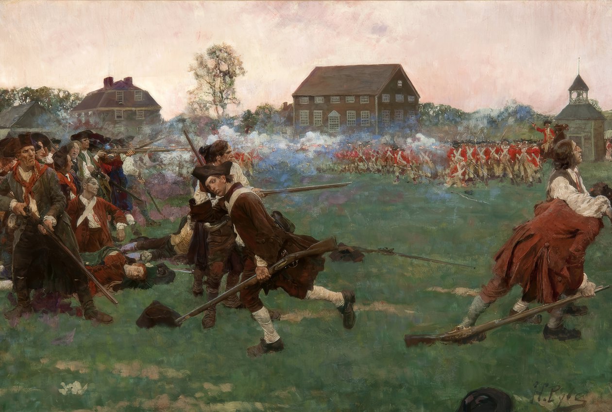 The Fight on Lexington Common, April 19, 1775 by Howard Pyle