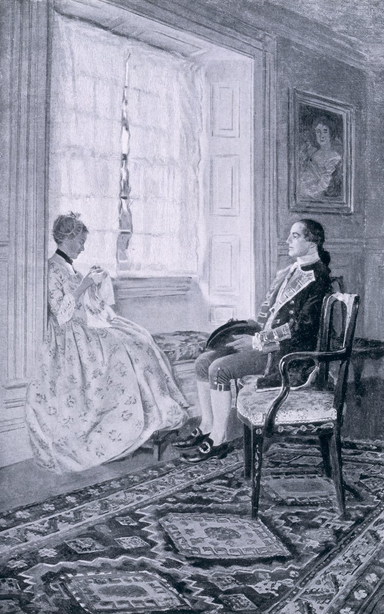 Washington and Mary Philipse, illustration from 