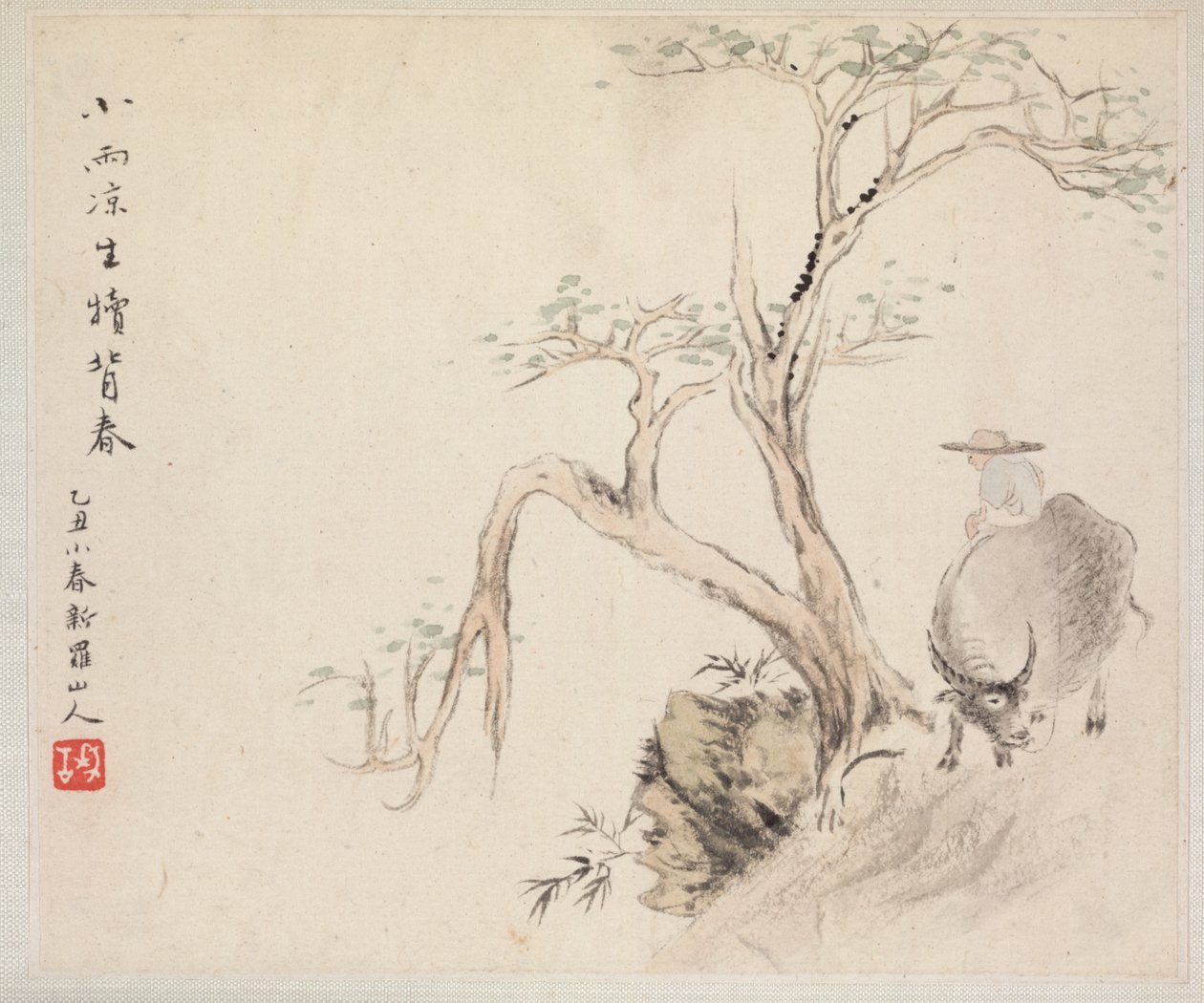 A Man Sits on a Water Buffalo by Hua Yan