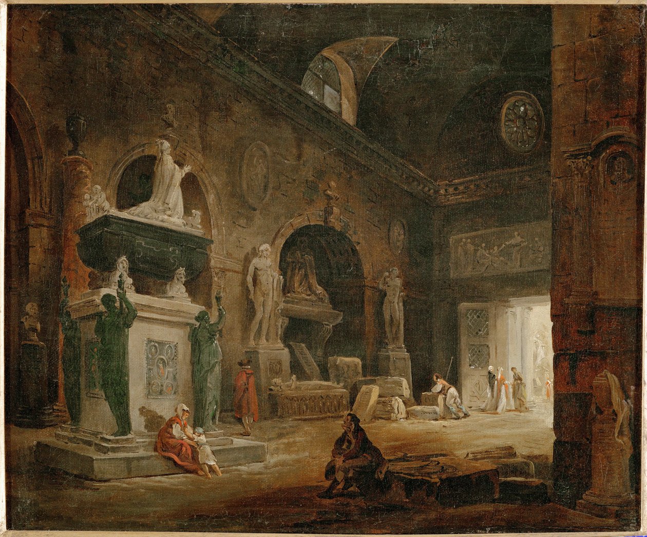 View of a Hall of the Museum of French Monuments by Hubert (circle of) Robert