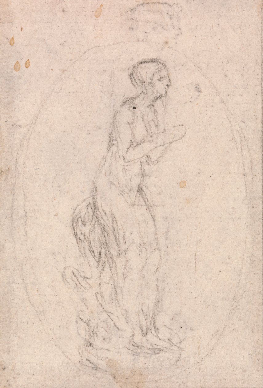 Design for a Medallion: Figure of a Woman by Hubert Francois Gravelot
