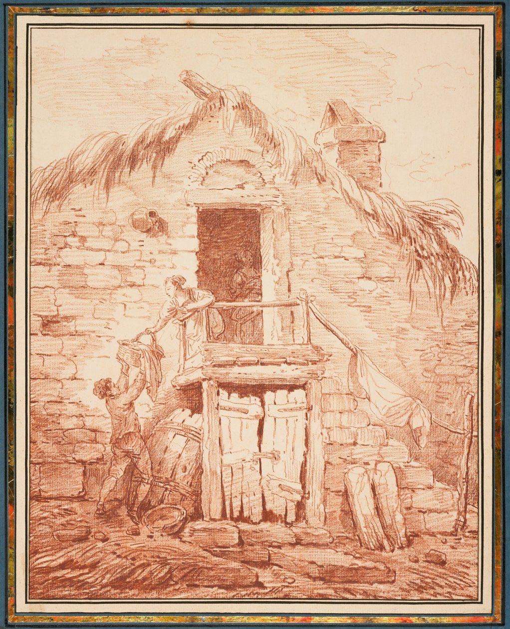 A Stone Cottage by Hubert Robert
